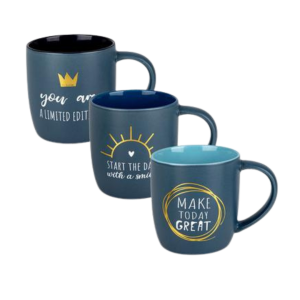 Mug Daily Tubby Charcoal Gold 350ml