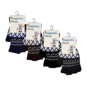 Snuggly-Bitz Triangle Design Winter Open-Finger Gloves