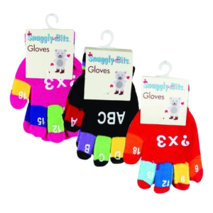 Gloves Toddler Acr Knit Letters Nos