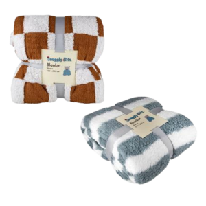 Snuggly Bits Check Soft Sherpa Blanket