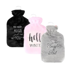 Hot Water Bottle, with Printed Fur Cover 2L
