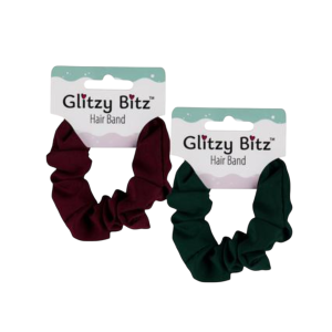 Hair Band Scrunchie Green Maroon