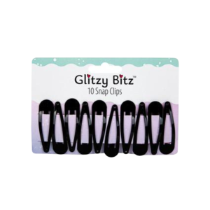 Hair Clips 10Pc Black 5Cm Snap On