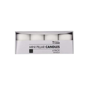 Candle set 4pc pillars 5x8cm scented