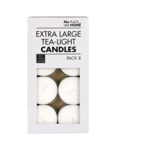 Candle Tea Light White 5Cm Large Box 8