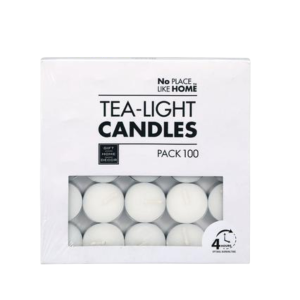 Candle tea-light white 3.5cm box-100