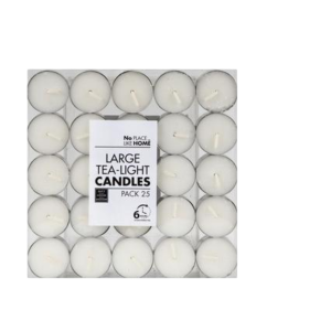 Candle tea-light white 3.5cm xlrg box-25
