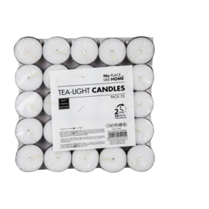 Candle tea-light white opp 10g-25