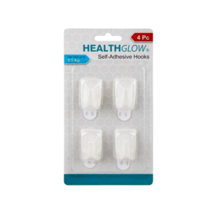 Hook Self Adhesive Plastic 4Pc Square