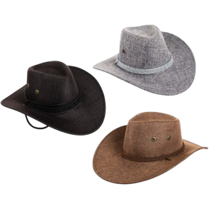 Hat Mens Woven Cowboy Asstd 37Cm