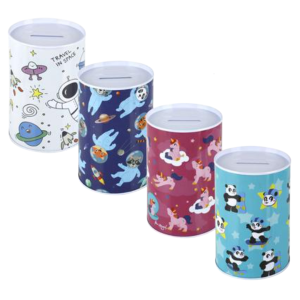 Money-bank tin kiddies asstd 8x12cm