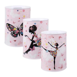Money-bank tin asstd 10x14.5cm