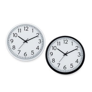 Clock Wall Plastic Round 33Cm Glass Face