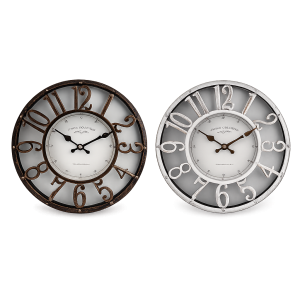 Clock Wall Plastic Antique 30Cm Asstd