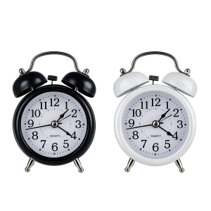 Clock Alarm Metal Twin Bell 12Cm Asstd
