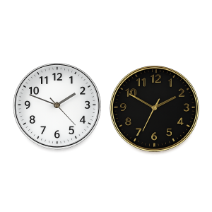 Clock Wall Plastic Round 20Cm Basic Asstd