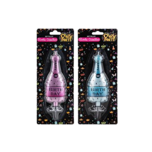 Candle Birthday Metallic Bottle