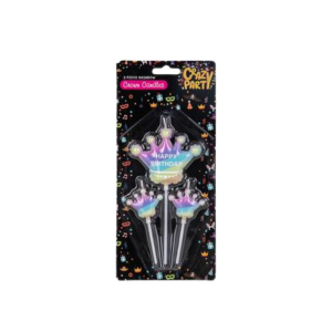 Candle Birthday Crown Rainbow Print 3Pce