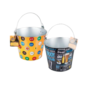 Ice Bucket Tinplate 22x18cm Decorated