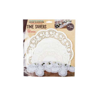 Doilie paper round white 60pc (15/20/25cm)