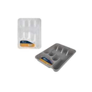 Cutlery Tray Plastic Grey/Clear 32x25x4cm
