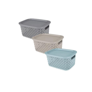 Basket Plastic Pointy 19x25x13cm 3L with Lid