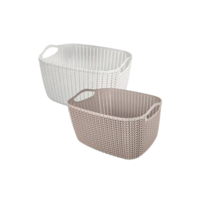 Basket Plastic Weave Pattern 12L 35x25x20cm