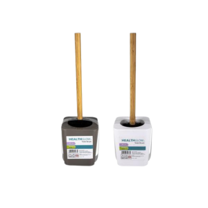 Toilet Brush Bamboo Handle with Stand Asstd