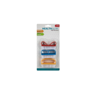 Nail Brush Plastic 3Pce Asstd Colours