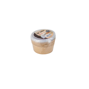 Kraft paper bowls with lid 750ml 6pc round