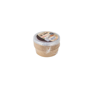 Kraft paper bowls with lid 500ml 6pc round
