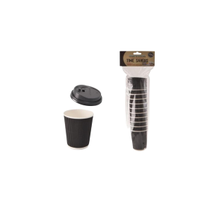 Picnic Cups Paper 250ml Pack 10 with Lids