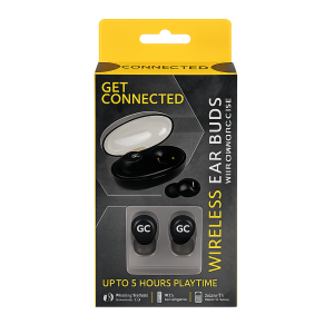 Wireless Ear Buds With Charge Case Black
