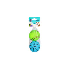 Pet dog toy vinyl ball 6.5cm 2pce