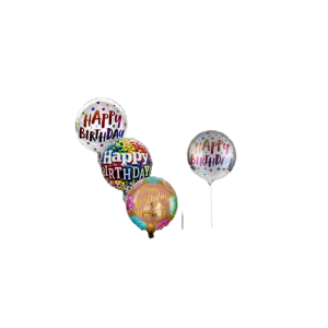 Balloon With Stick Air Birthday Assorted 45Cm