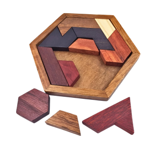Wooden Hexagonal Puzzle Puzzle Educational Toys Family Interactive Portable Puzzle