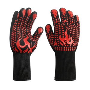 2pcs Outdoor Gloves Made of Nylon (Resistant Oven Gloves for BBQ Grill Cooking)