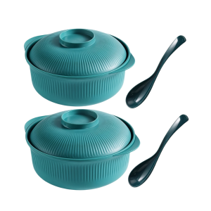 4-Piece Reusable Bowl, Spoon and Dish Tableware Set
