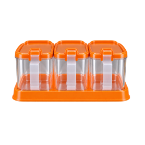Kitchen Storage Canister Set 3 Piece Orange